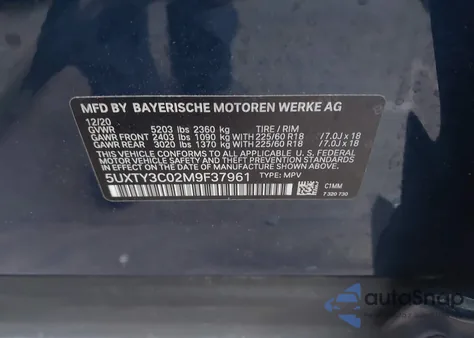 2021 BMW X3 Sdrive30I from USA, damaged, VIN 5UXTY3C02M9F37961